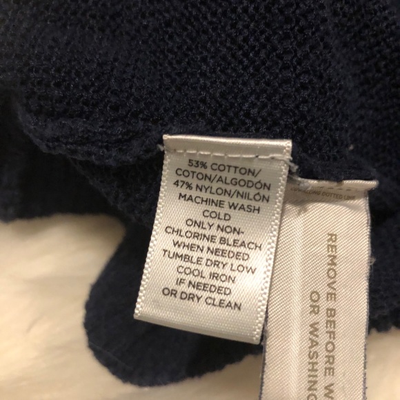 loft • navy blue ruffle sweater • m - Picture 6 of 6